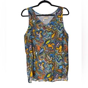 BayouWear Art 4 Now Wear Tank Top Size Medium Multicolor psychedelic Print Jazz